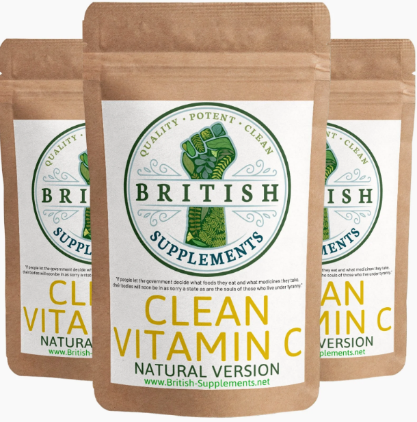 British Supplements Vitamin C CLEAN NATURAL VITAMIN C 113.3MG + NEW UPTAKE BLEND 74.1MG PER VEG CAPSULE