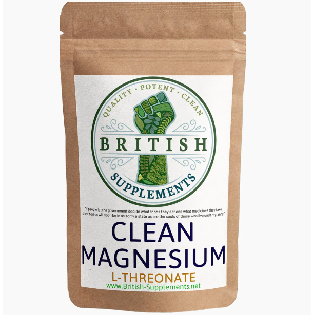 Clean Genuine British Supplements Magnesium L Threonate + Uptake Blend