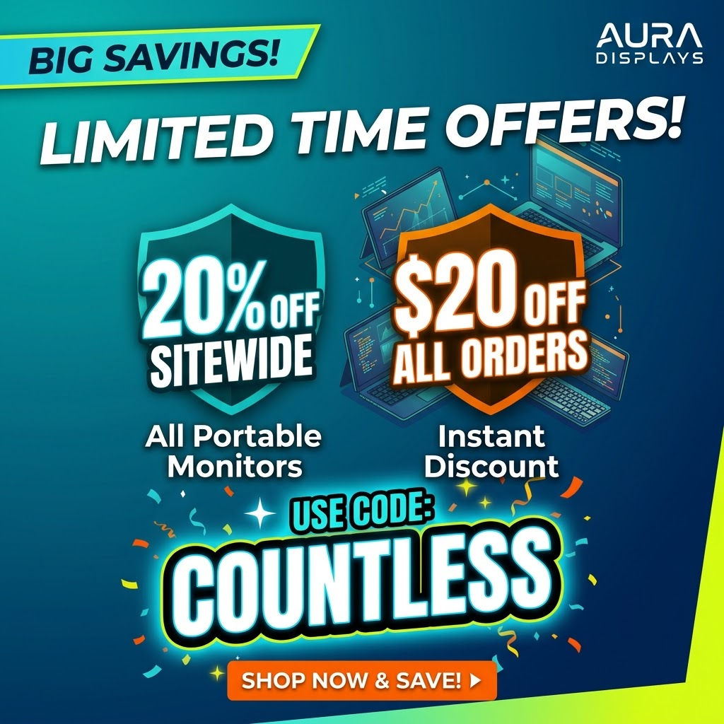 $20 off aura displays coupons promo codes discount code COUNTLESS